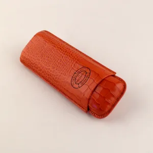 Partagas Leather Cigar Case Croco Effect - Orange