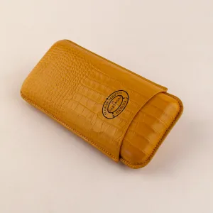 Partagas Leather Cigar Case Croco Effect - Yellow - Trpple