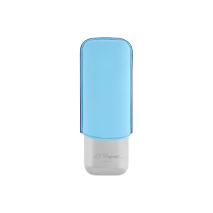 S.T. Dupont Double Chrome Cigar Case - Light Blue Grained