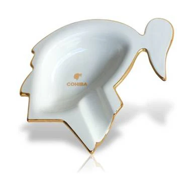 Taino Head Cohiba Ashtray – White Taino Head Cohiba Ashtray - White