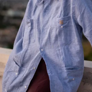 Cohiba Atmosphere Guayabera Comfort Fit Light Blue