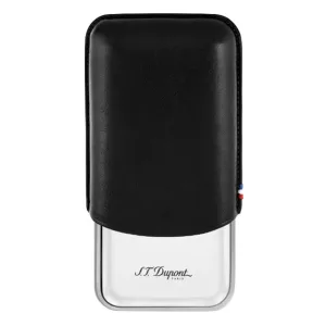 S.T. Dupont Triple Chrome Cigar Case - Black