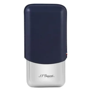 S.T. Dupont Triple Chrome Cigar Case - Blue